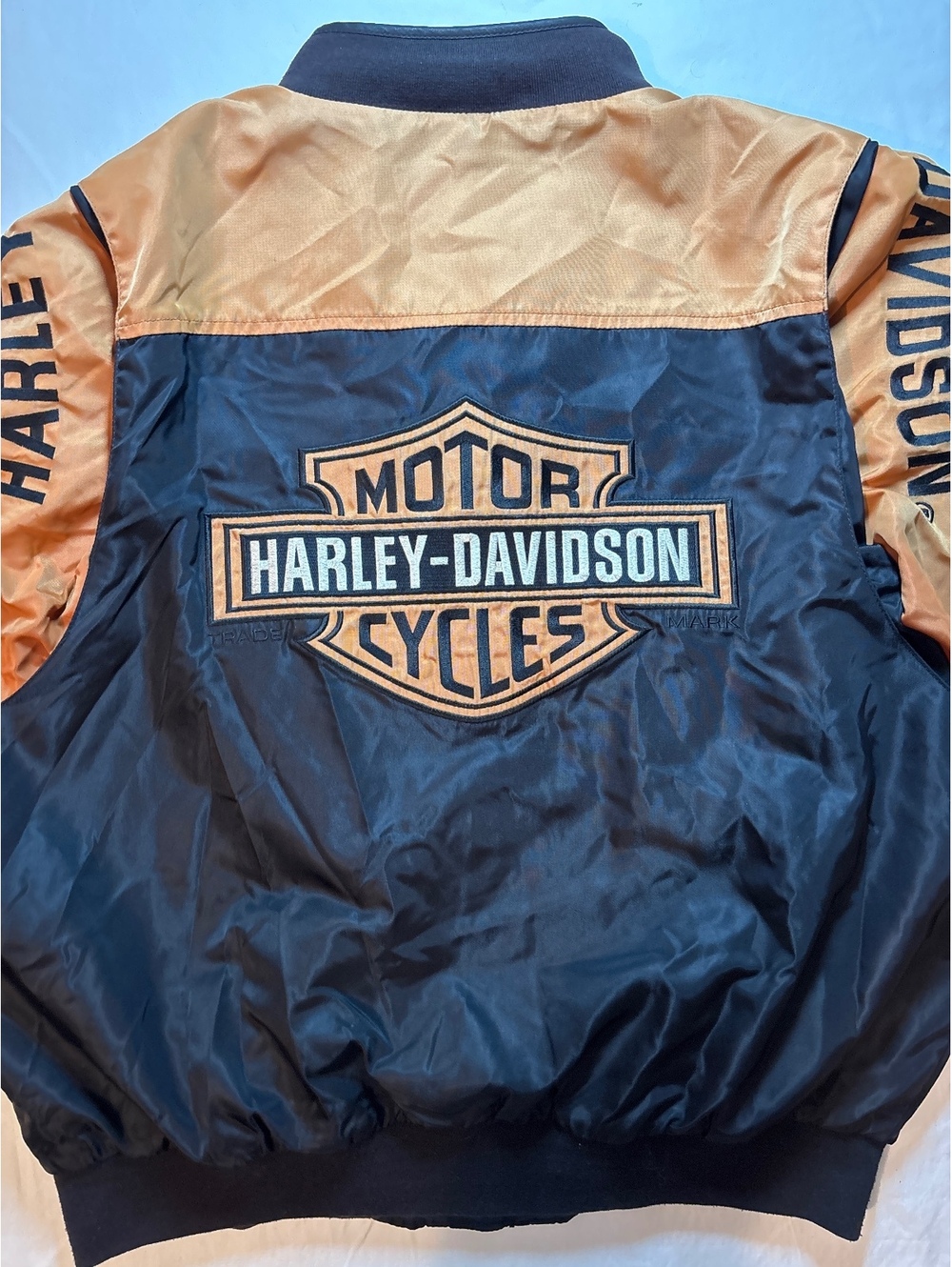 Vintage 2000 Harley Davidson 97068-00V XL Bar Shield Nylon Bomber Jacket